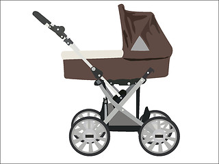 Image showing Zoomed baby stroller vector image