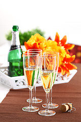 Image showing Sparkling wine on the table