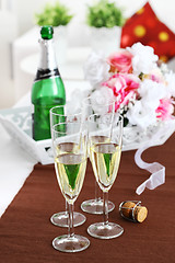 Image showing Sparkling wine on the table