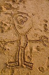 Image showing Drawing in the sand