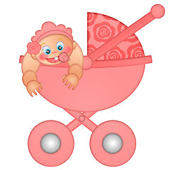 Image showing Baby Girl in Stroller