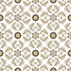 Image showing Seamless brown-white vintage pattern