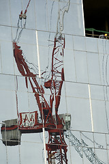 Image showing Crane reflection