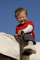 Image showing riding little boy