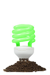 Image showing Conceptual energy saving lamp on the white background 