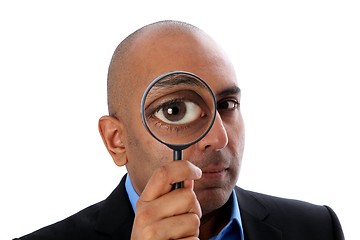 Image showing Man with magnifying glass