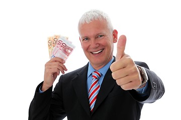 Image showing Businessman Money thumb up