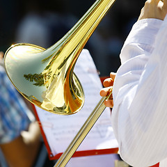 Image showing Musician playing the trumpet in the Orchestra