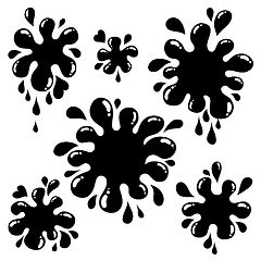 Image showing Black ink blots collection 1