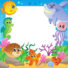 Image showing Frame with underwater animals 2