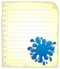 Image showing Blank notepad page with ink blot