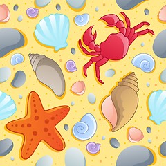 Image showing Beach theme seamless background 1