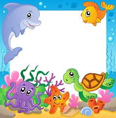 Image showing Frame with underwater animals 1