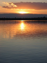 Image showing Zambesi river sunset