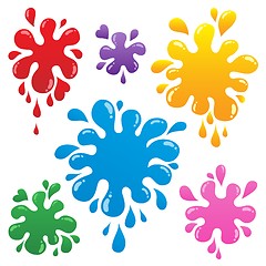 Image showing Colorful ink blots collection 1