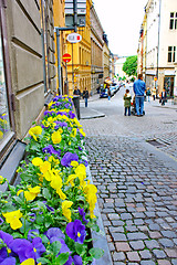 Image showing Along the streets of The Old Town (Gamla Stan) in Stockholm.