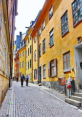 Image showing Along the streets of The Old Town (Gamla Stan) in Stockholm