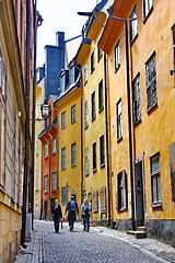 Image showing Along the streets of The Old Town (Gamla Stan) in Stockholm