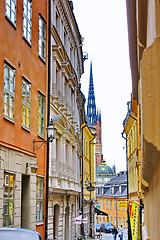 Image showing  Along the streets of The Old Town (Gamla Stan) in Stockholm
