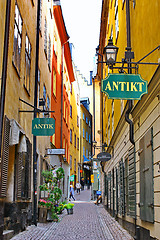 Image showing The street of The Old Town (Gamla Stan) in Stockholm