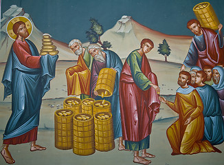 Image showing Presco in Capernaum church