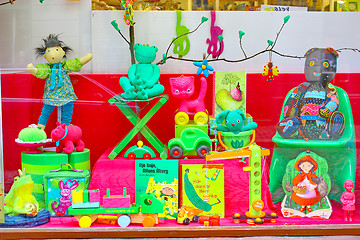 Image showing Showcase of the Toys shop in Stockholm