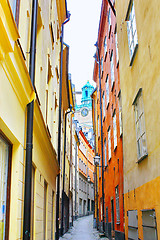 Image showing Along the street of The Old Town in Stockholm