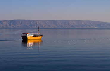 Image showing Boat on the sea of Galilee