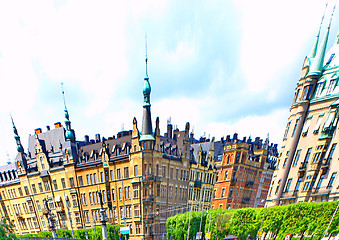 Image showing Abstract panorama of Stockholm