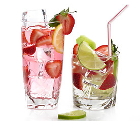 Image showing Fruit Drinks With Ice