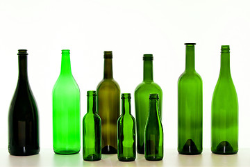 Image showing Green bottles