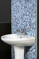 Image showing Blue toilet