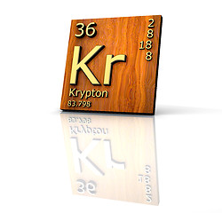 Image showing Krypton form Periodic Table of Elements - wood board