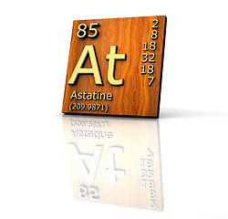 Image showing Astatine form Periodic Table of Elements - wood board