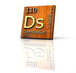 Image showing Darmstadtium Periodic Table of Elements - wood board