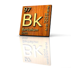 Image showing Berkelium Periodic Table of Elements - wood board