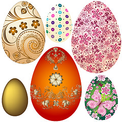 Image showing Set Easter`s eggs