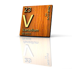 Image showing Vanadium form Periodic Table of Elements - wood board 