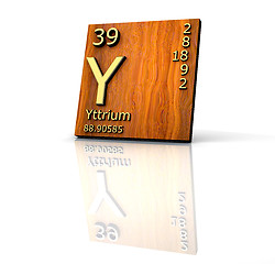 Image showing Yttrium form Periodic Table of Elements - wood board