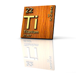 Image showing Titanium form Periodic Table of Elements - wood board 