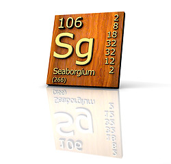 Image showing Seaborgium Periodic Table of Elements - wood board