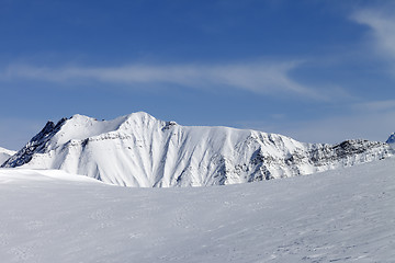 Image showing Snowy mountains. Caucasus Mountains, Georgia, region Gudauri.