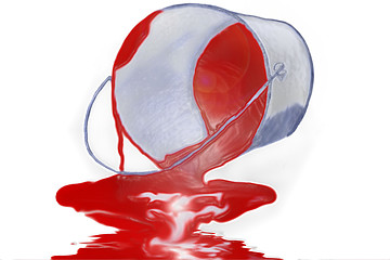 Image showing Bucket with the spilt paint