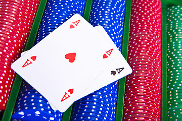 Image showing poker chips with ace