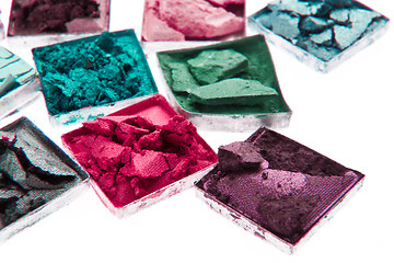 Image showing multicolored crushed eyeshadows