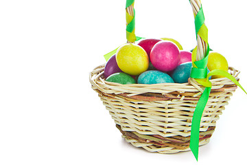 Image showing easter eggs in basket