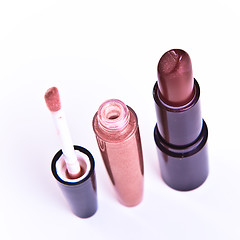 Image showing lipstick with lip gloss