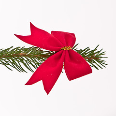 Image showing decorated Christmas tree branch