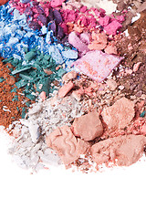 Image showing set of multicolor crushed eyeshadows