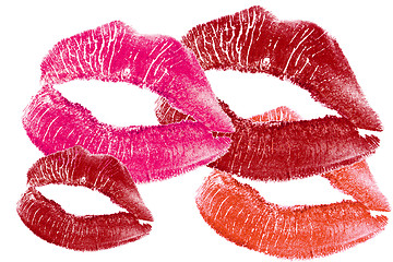 Image showing red lips print